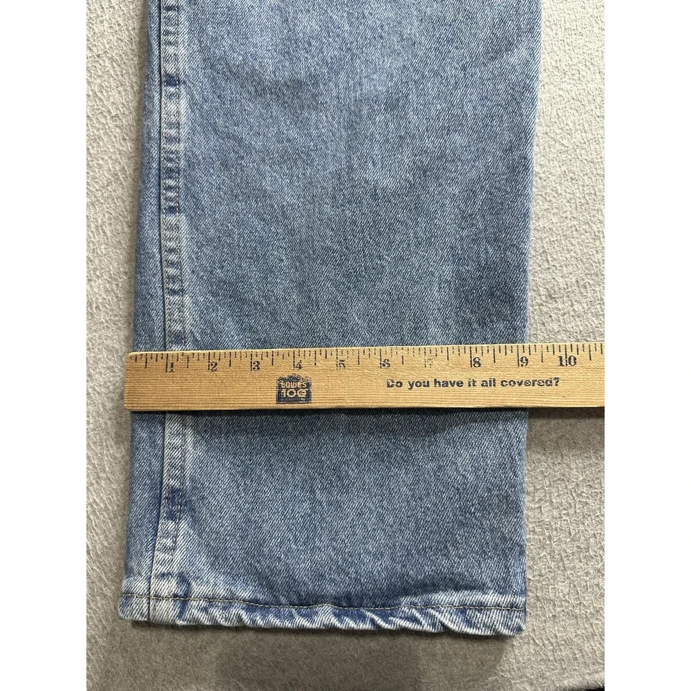 Wrangler Jeans Mens 42x30 Blue Regular Fit Authentic Denim Straight Leg YKK Zip - Picture 11 of 13